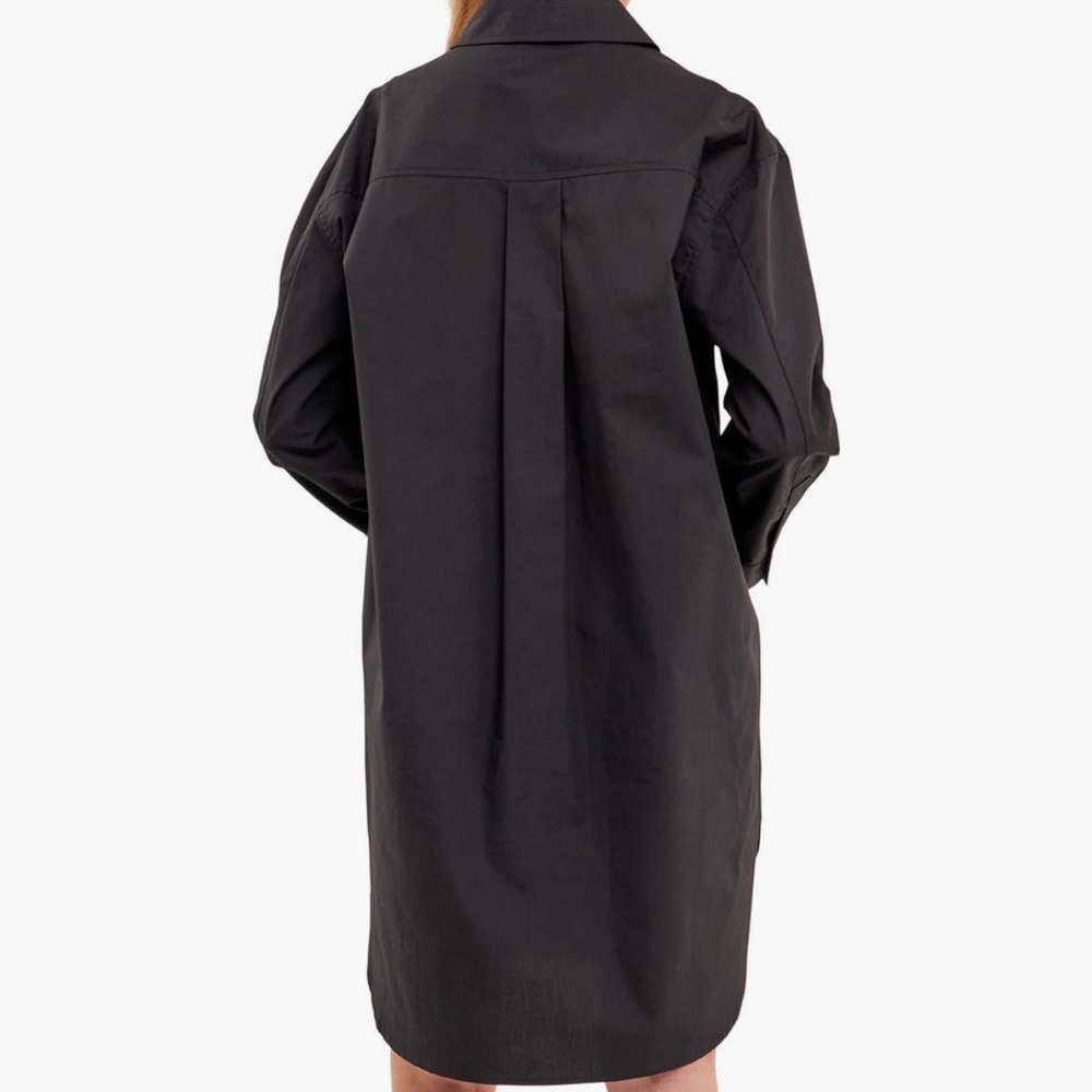 English Factory Classic Collar Black Shirt Dress - Picture 2 of 5